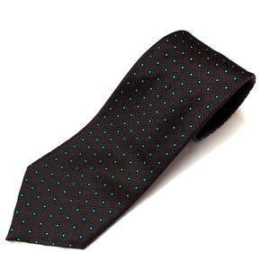 ✅SOLD - Ferrell Reed Handmade 100% Silk Dark Red & Blue Geometric Neck Tie